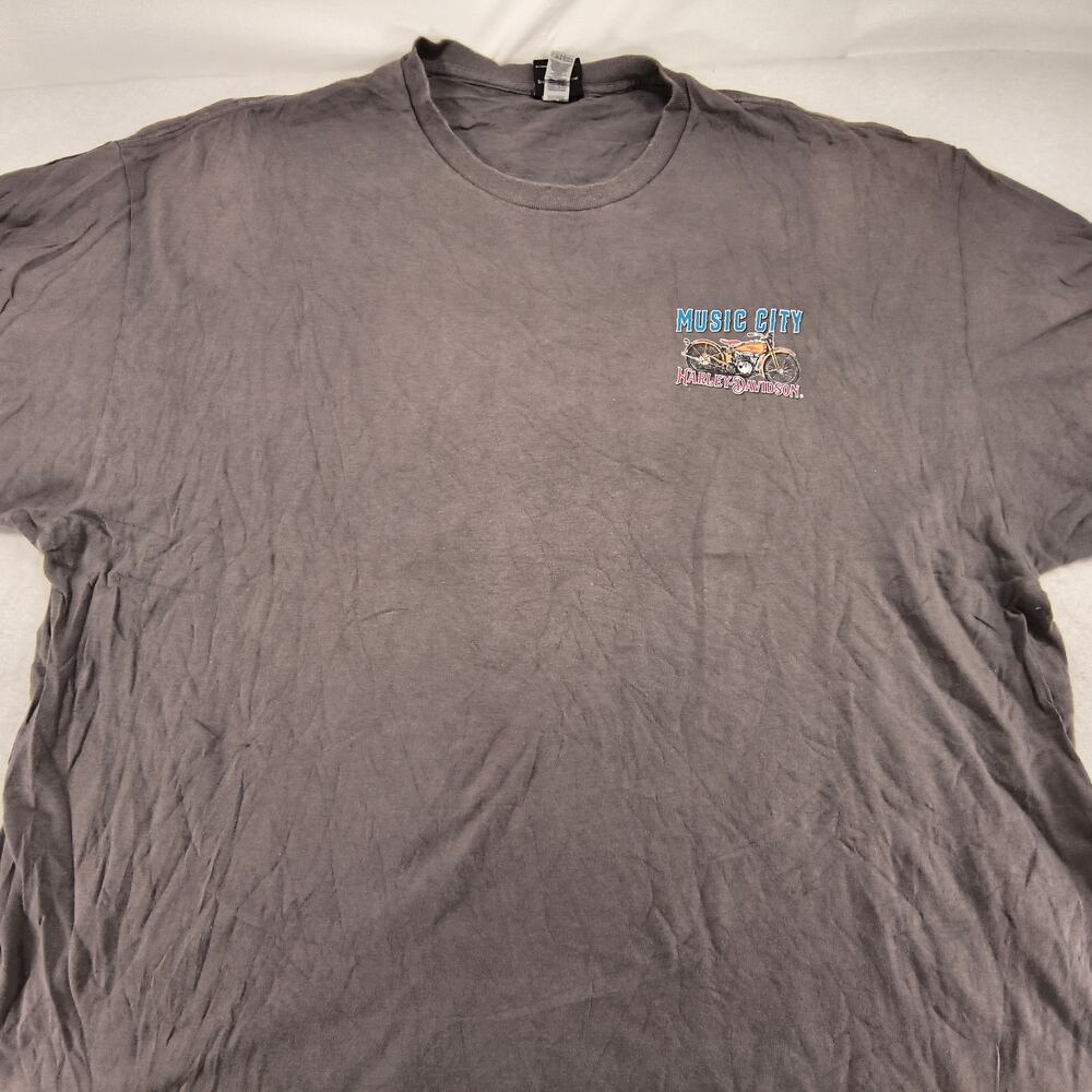 Harley Davidson Graphic Casual Short Sleeve Crew Neck Shirt Mens Size 3XL Gray